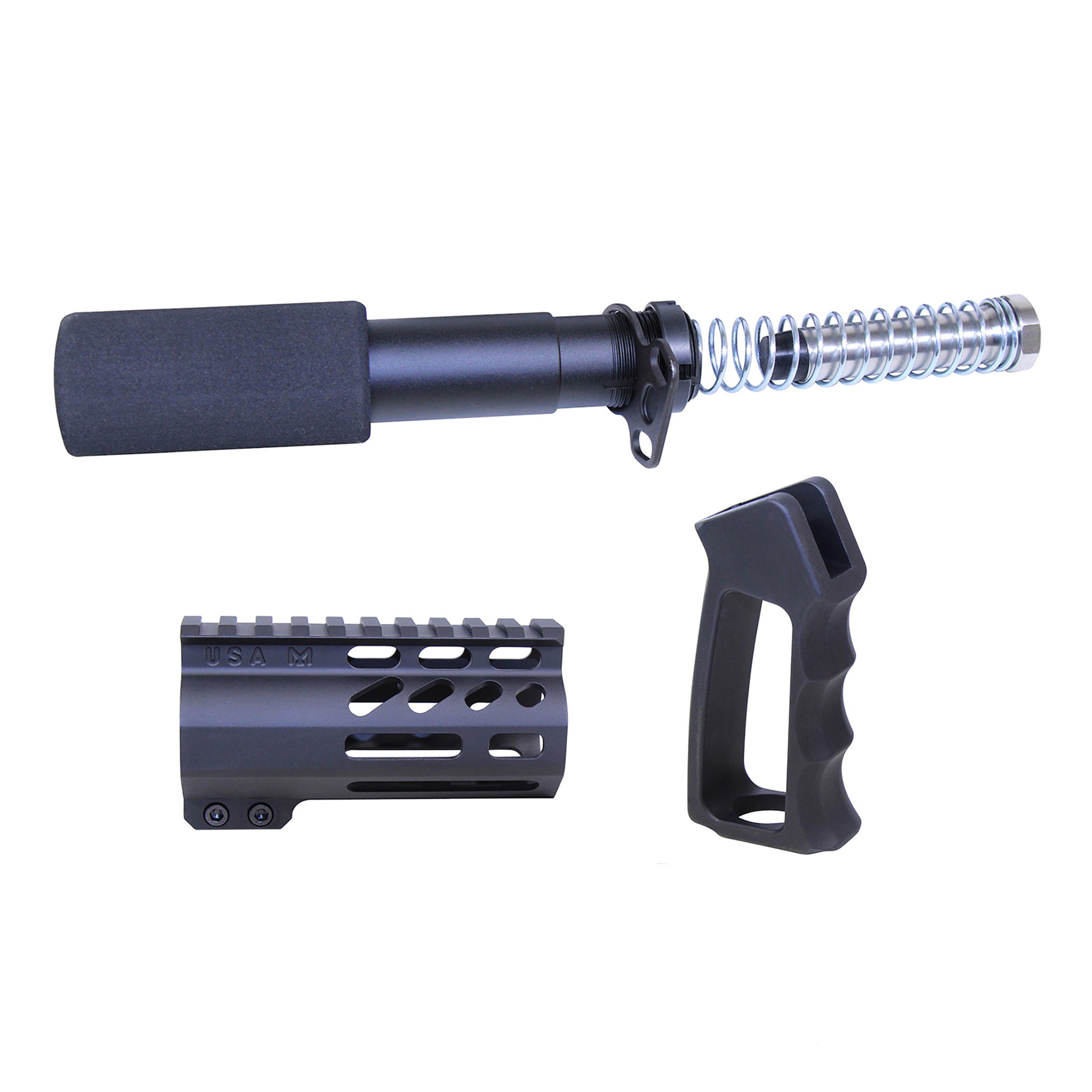 MINI-P-SET-BLACK_TT AR-15 Mini Pistol Furniture Set (Anodized Black) - Image 1