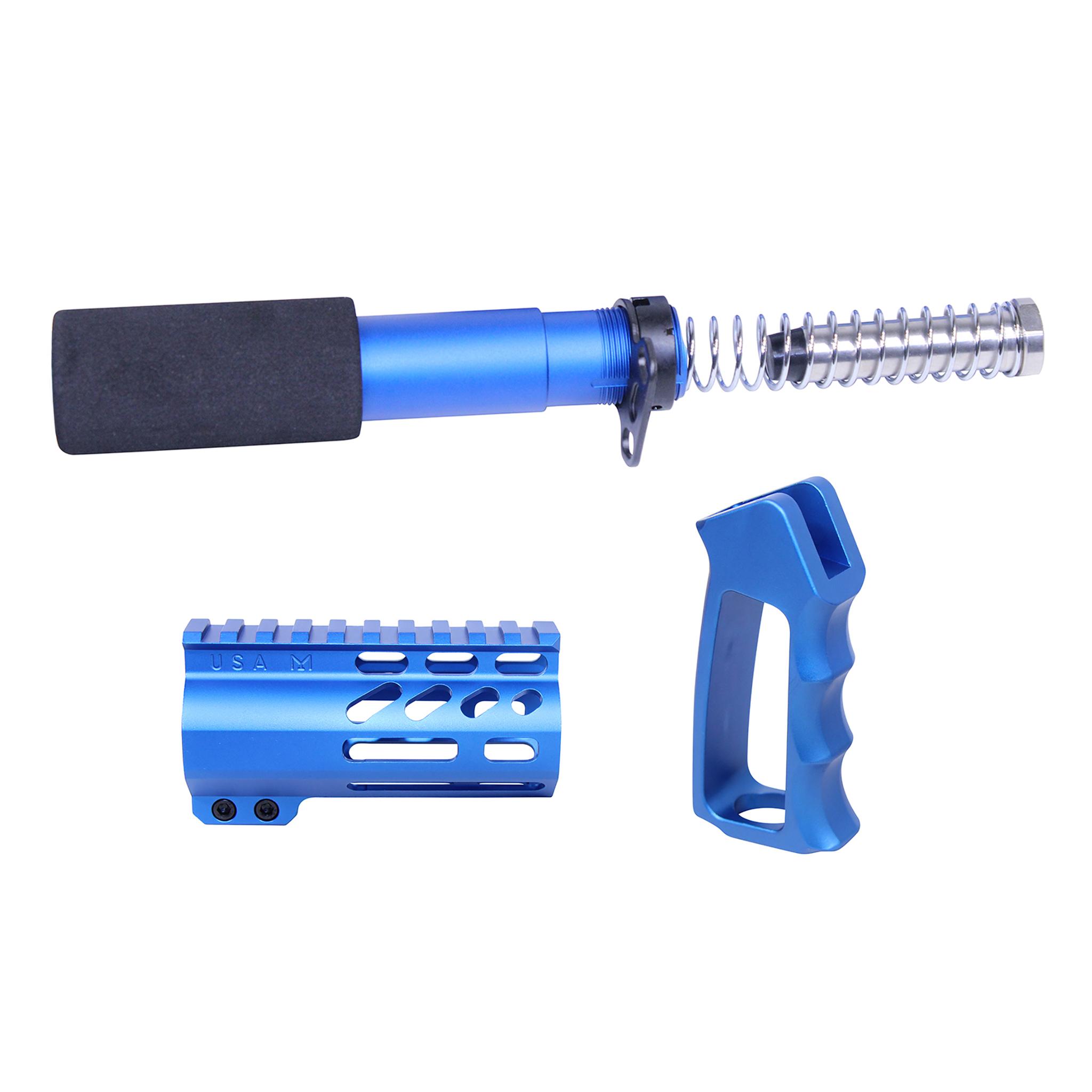 MINI-P-SET-BLUE_TT AR-15 Mini Pistol Furniture Set (Anodized Blue) - Image 1