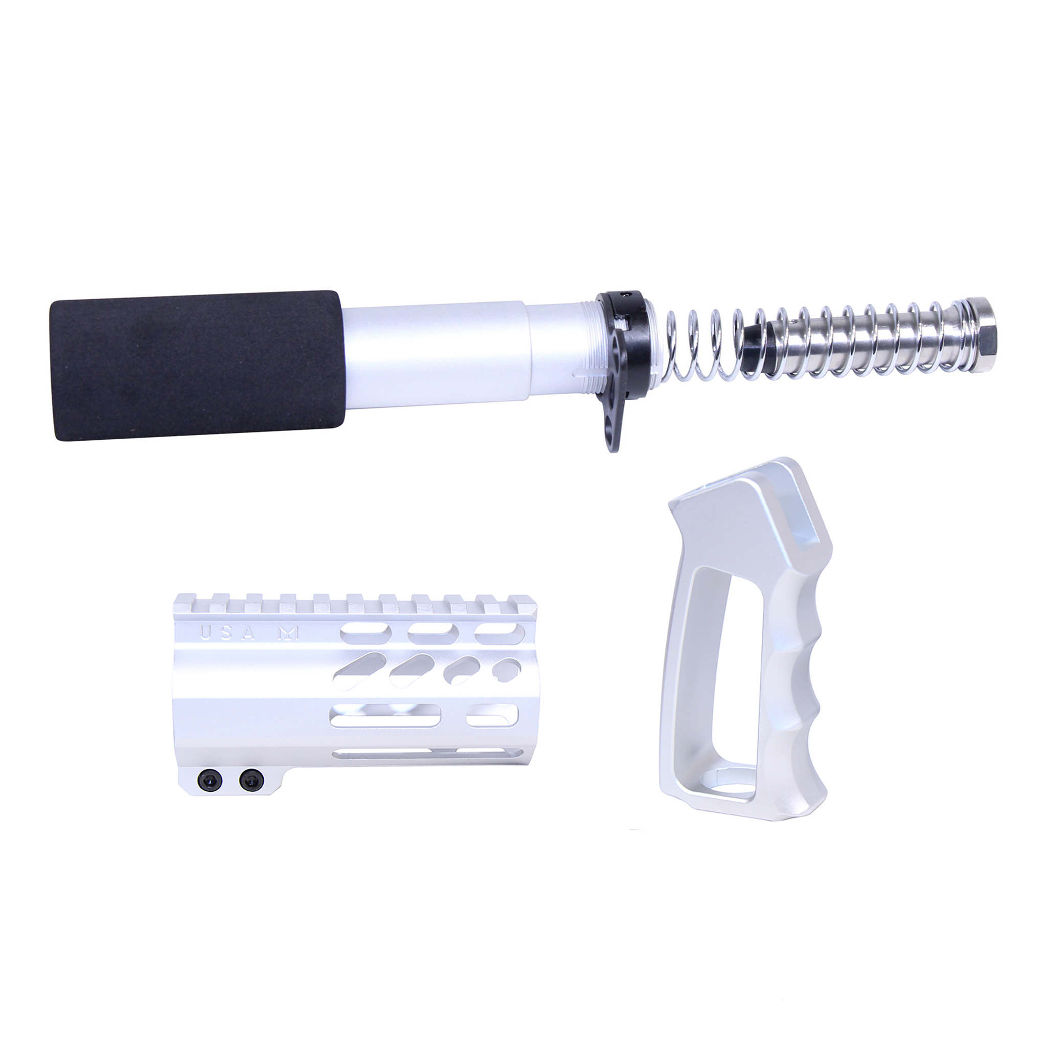 MINI-P-SET-CLEAR_TT AR-15 Mini Pistol Furniture Set (Anodized Clear) - Image 1