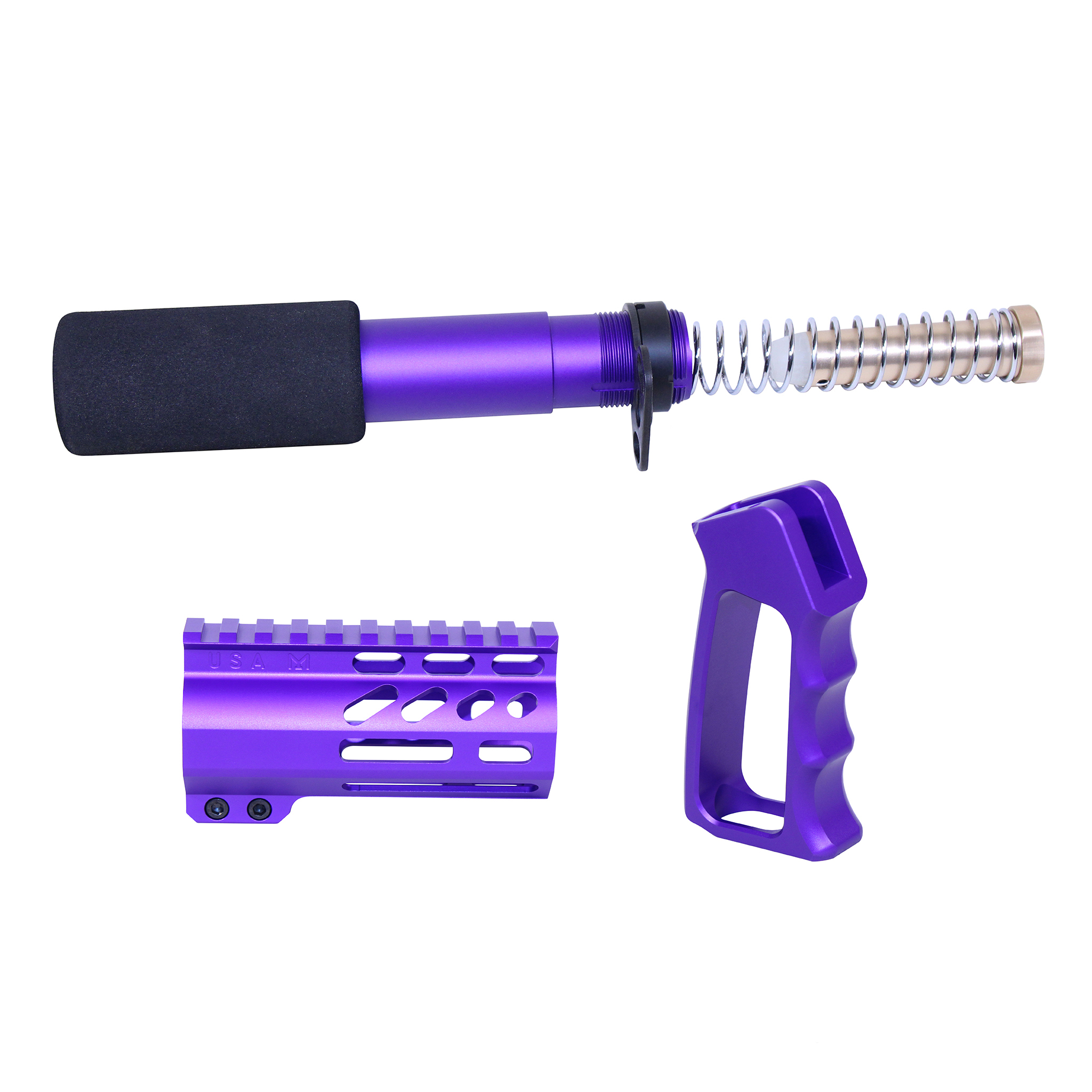 MINI-P-SET-RP_TT AR-15 Mini Pistol Furniture Set (Anodized Royal Purple) - Image 1