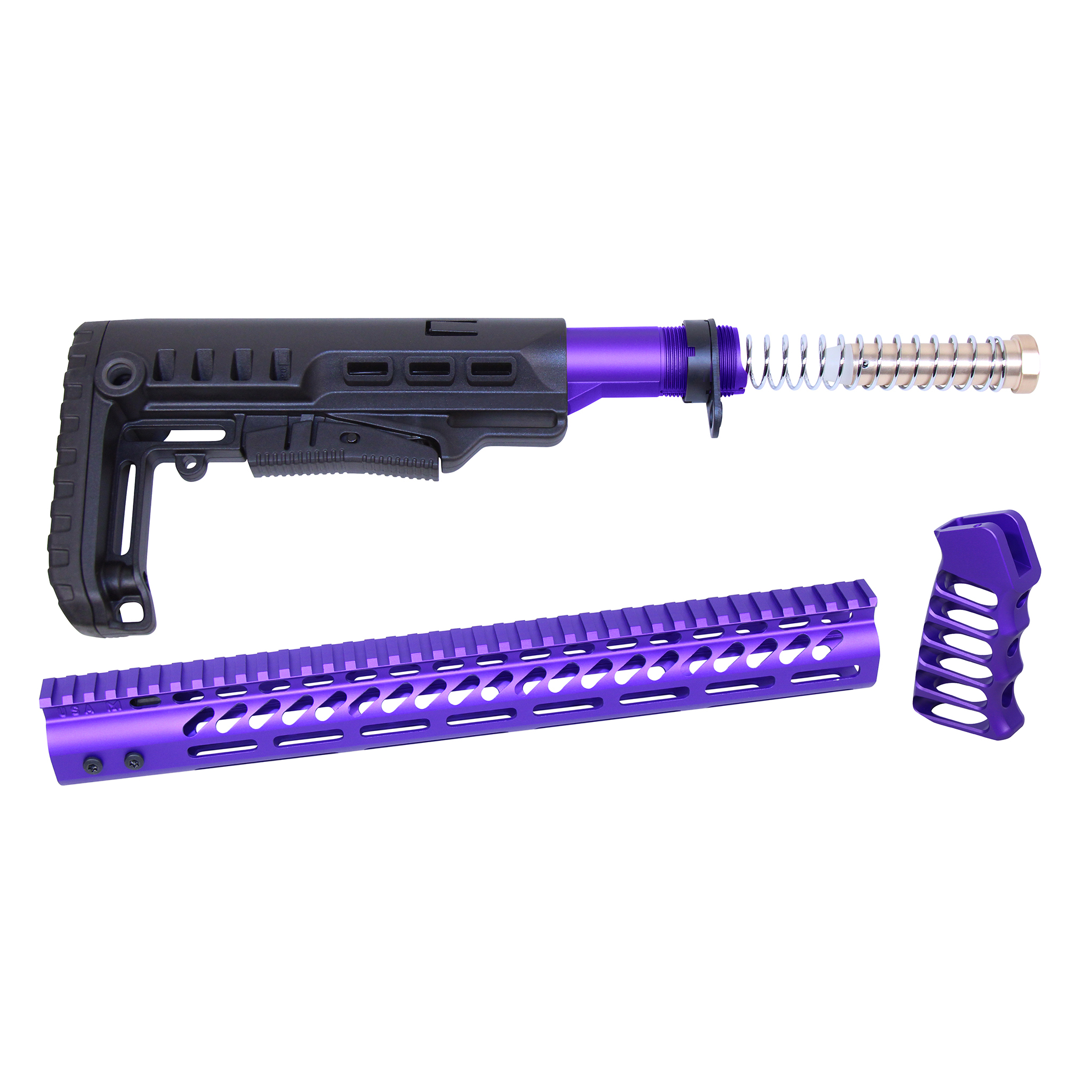 ULTRA-SET-RP_TT AR-15 Ultralight Series Complete Furniture Set (Anodized Royal Purple) - Image 1