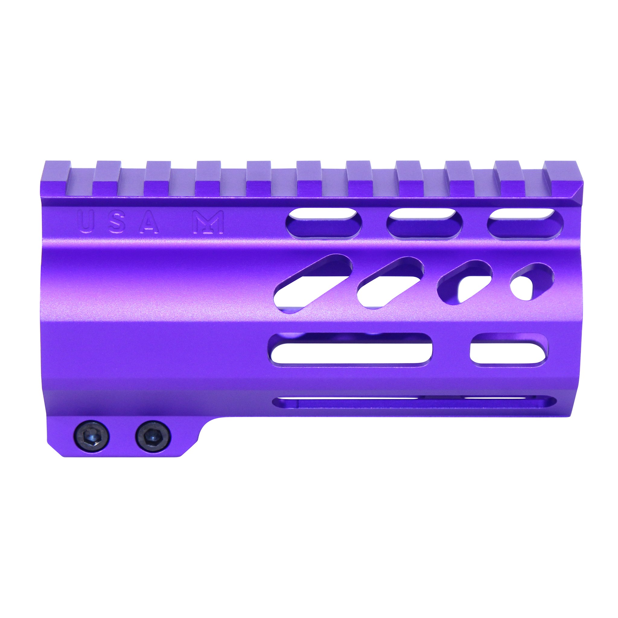 Guntec-USA-GT-4ALC-RP 4" AIR-LOK Series M-LOK Compression Free Floating Handguard With Monolithic Top Rail (Anodized Royal Purple)