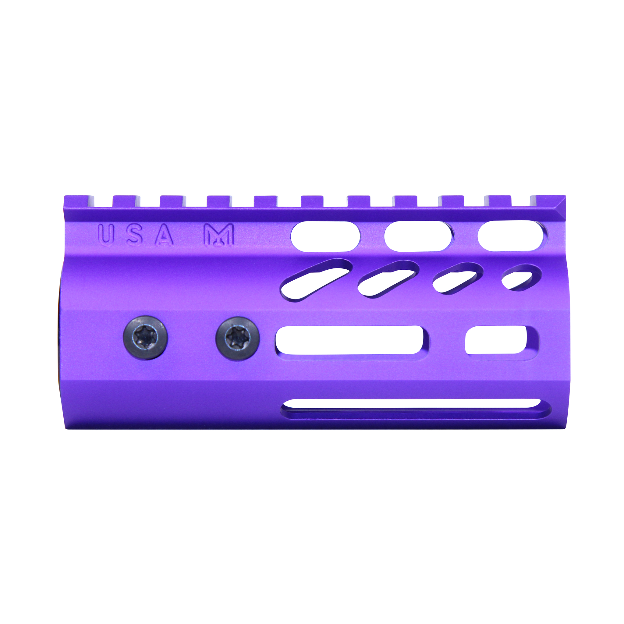 Guntec-USA-GT-4MLK-RP 4" Ultra Lightweight Thin M-LOK Free Floating Handguard With Monolithic Top Rail (Anodized Royal Purple)