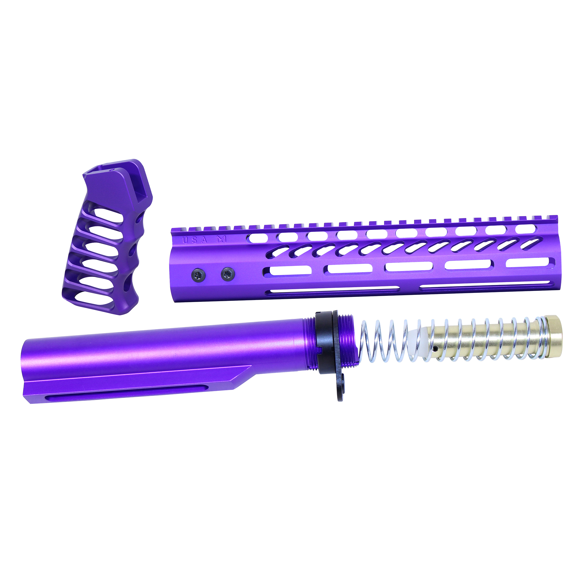 Guntec-USA-ULTRA-BBK10-RP AR-15 10" Pistol Brace Build Kit With Milspec Buffer Tube (Anodized Royal Purple)