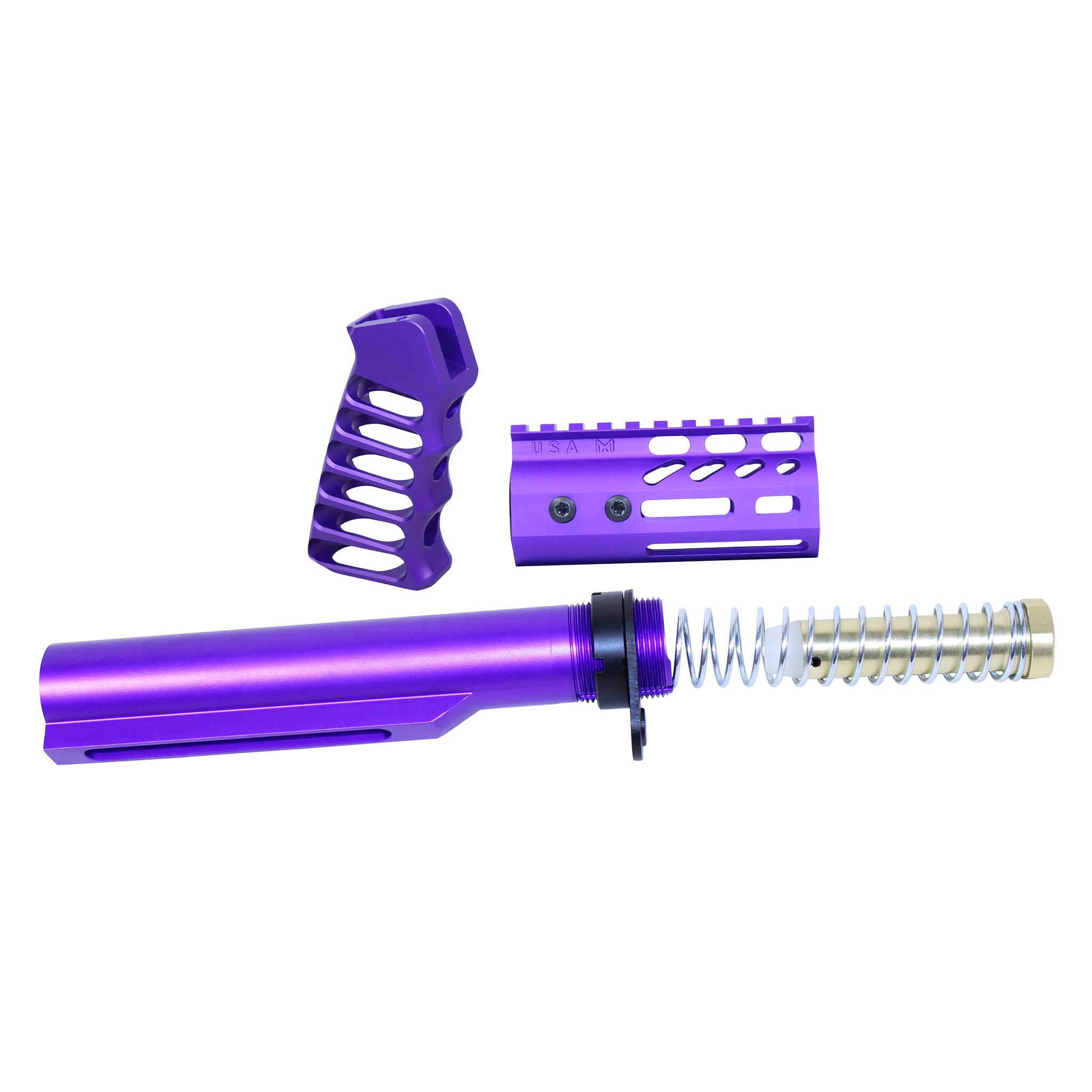 Guntec-USA-ULTRA-BBK4-RP AR-15 4" Pistol Pistol Brace Build Kit With Milspec Buffer Tube (Anodized Royal Purple)