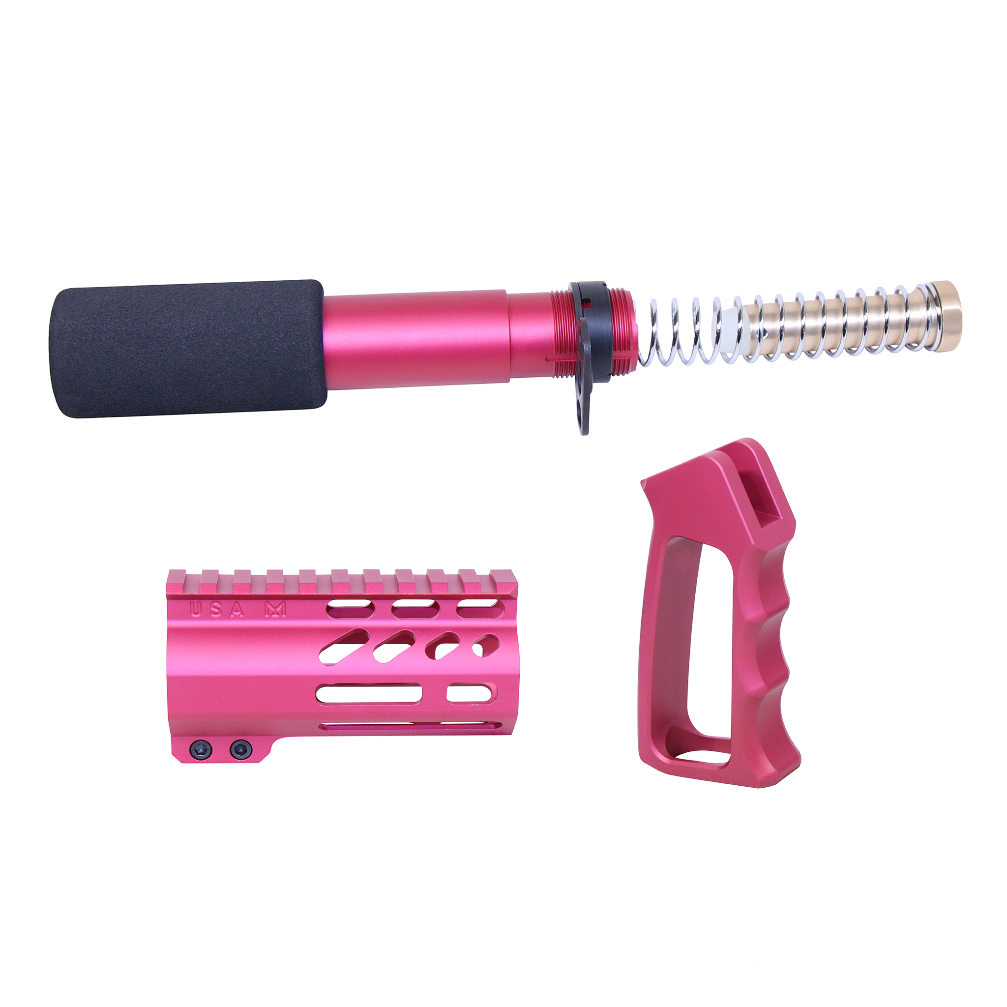 MINI-P-SET-PINK_TT AR-15 Mini Pistol Furniture Set (Anodized Pink) - Image 1