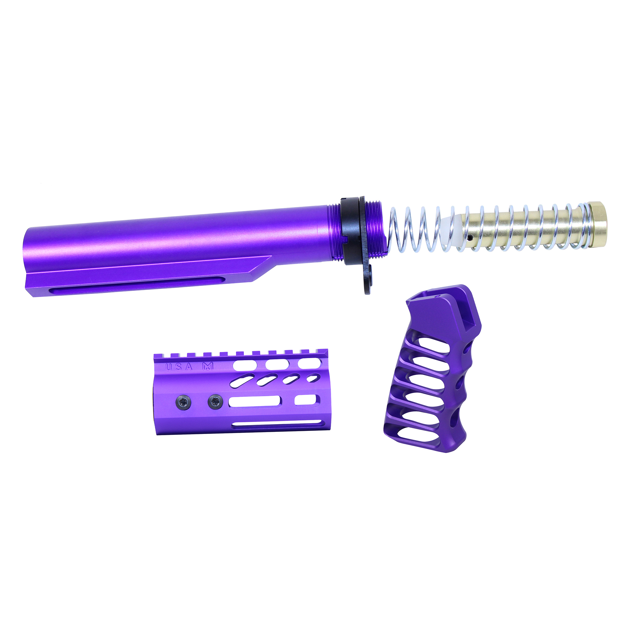 ULTRA-BBK4-PURPLE_TT AR-15 4" Pistol Pistol Brace Build Kit With Milspec Buffer Tube (Anodized Royal Purple) - Image 1