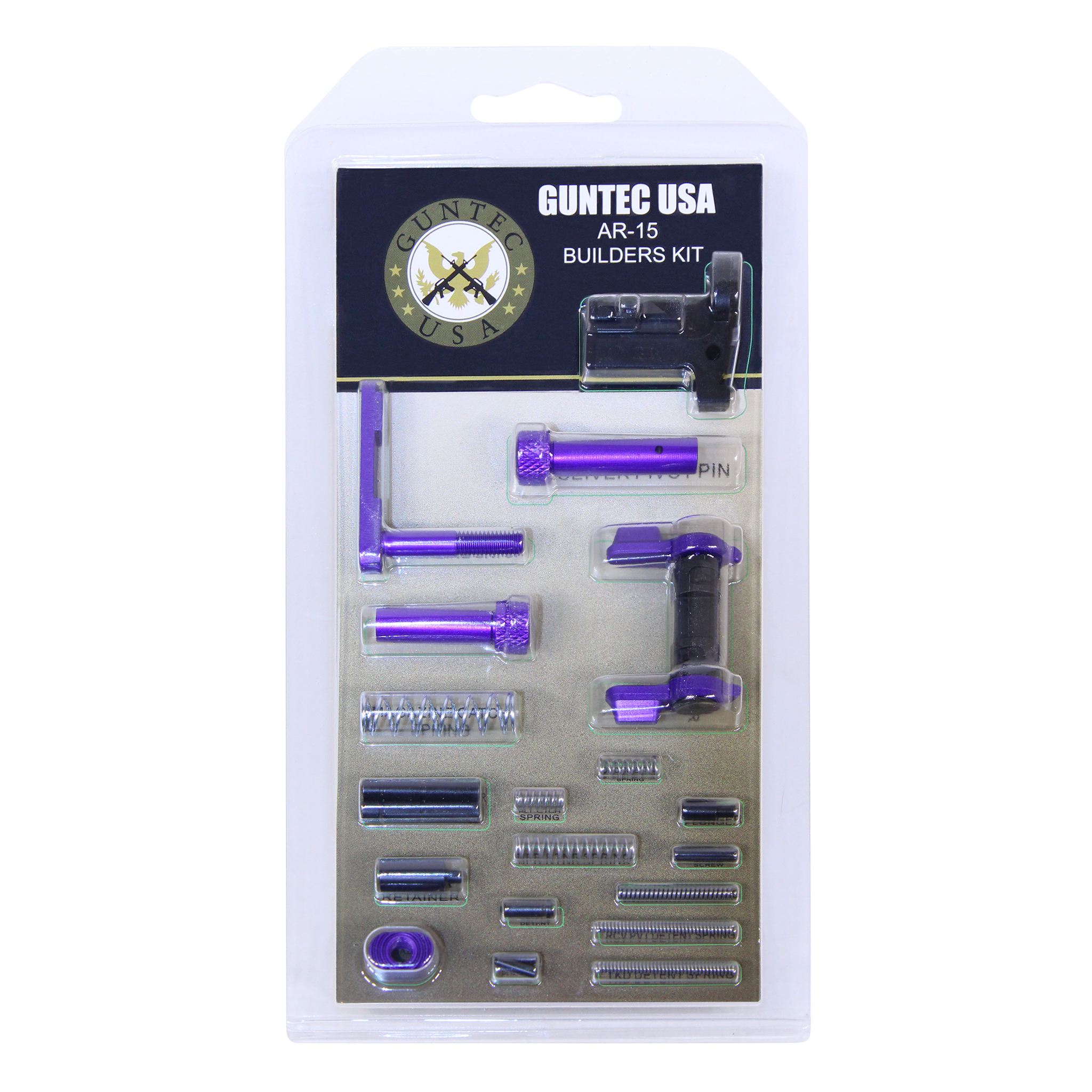 Guntec-USA-BUILD-KIT-AMBI-RP AR-15 Builders Kit With Ambi Safety (Anodized Royal Purple)
