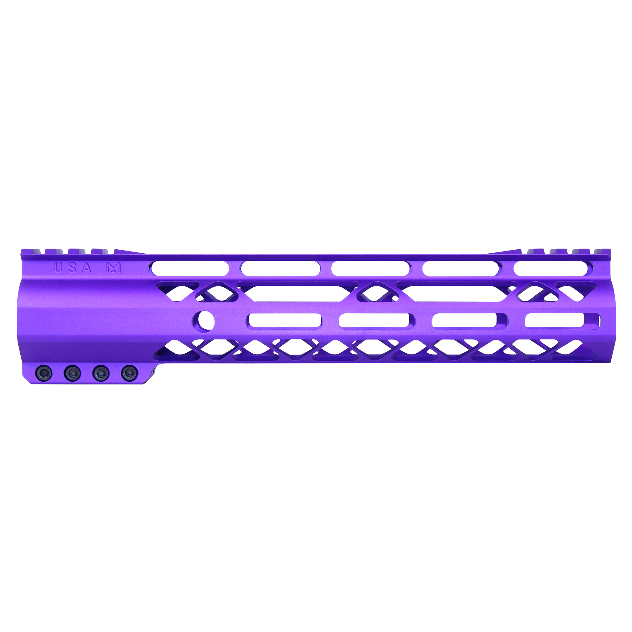 Guntec-USA-GT-10ALC-G2-RP 10" AIR-LOK Series M-LOK Compression Free Floating Handguard With Monolithic Top Rail (Gen 2) (Anodized Royal Purple)
