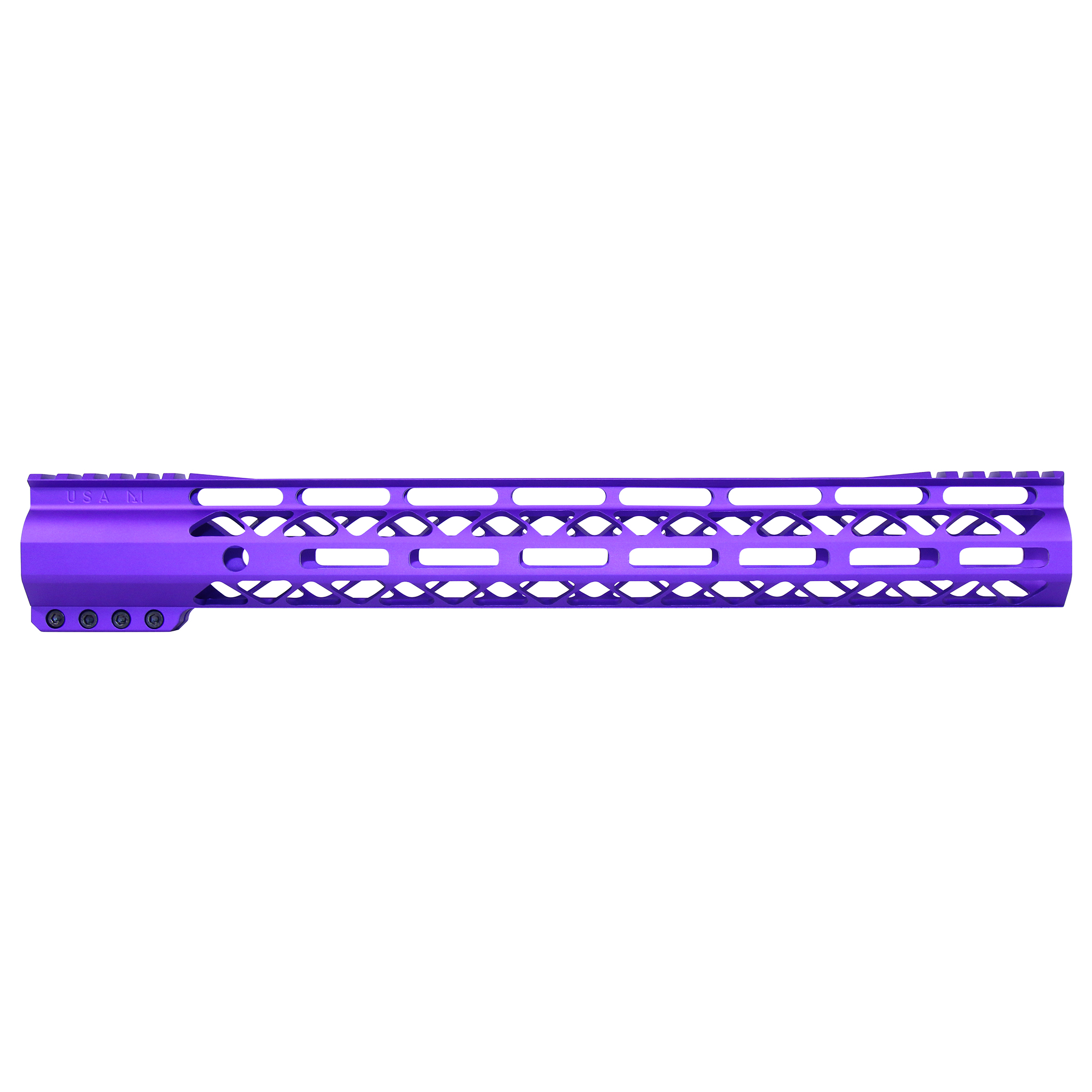 Guntec-USA-GT-15ALC-G2-RP 15" AIR-LOK Series M-LOK Compression Free Floating Handguard With Monolithic Top Rail (Gen 2) (Anodized Royal Purple)