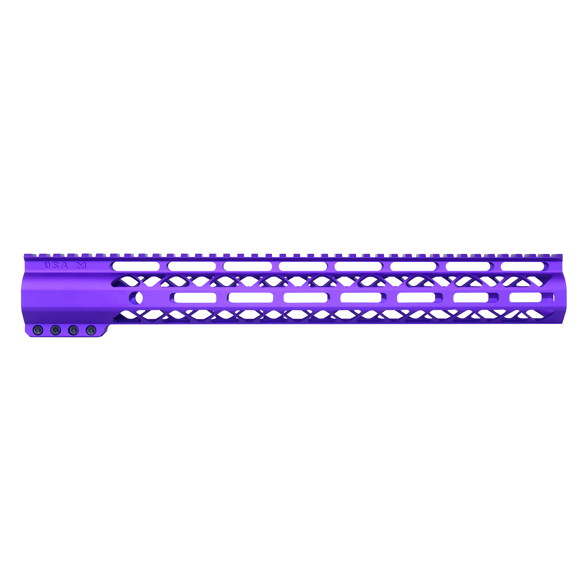 Guntec-USA-GT-15ALC-RP 15" Air-LOK Series M-LOK Compression Free Floating Handguard With Monolithic Top Rail (Anodized Royal Purple)