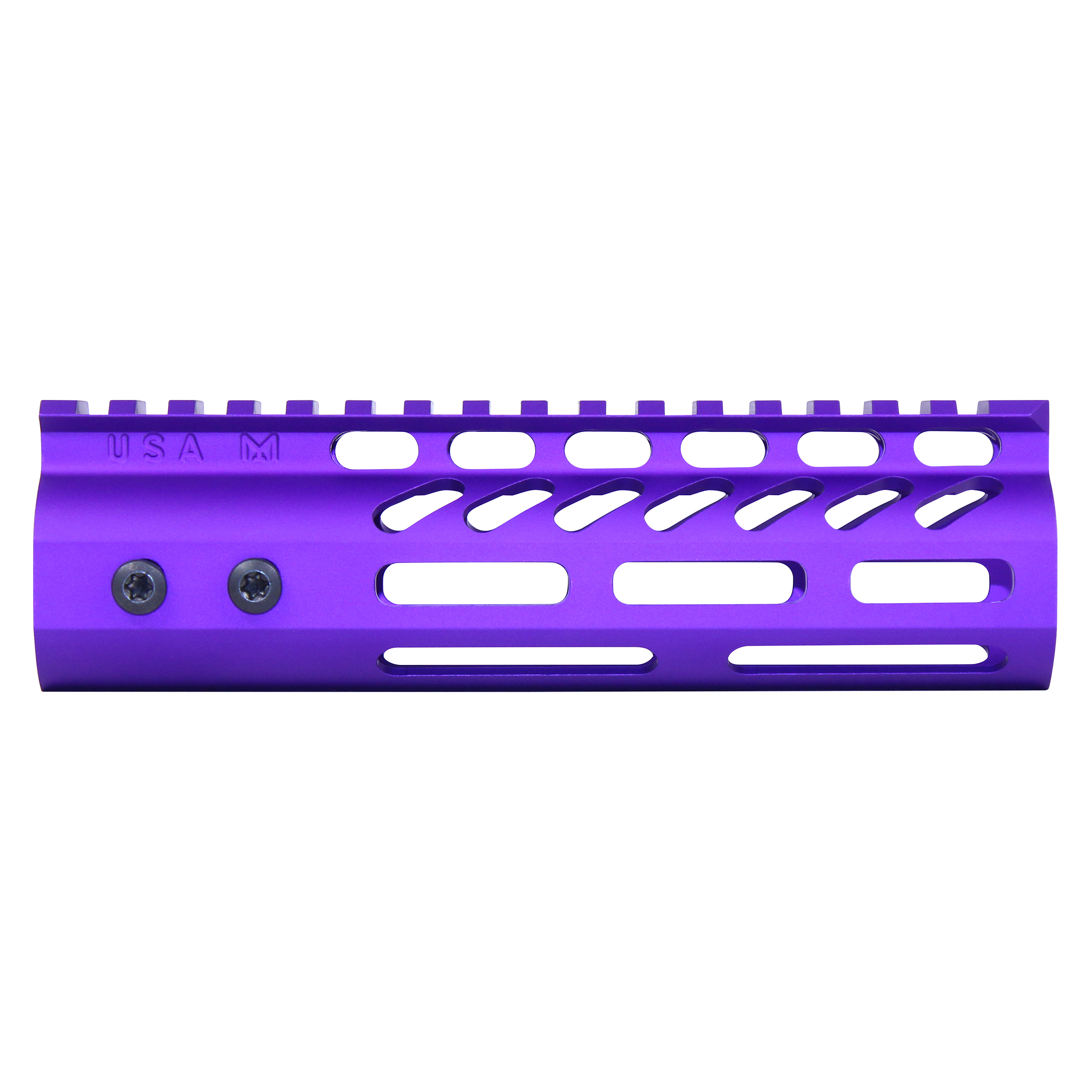 Guntec-USA-GT-675MLK-RP 6.75" ULtra Lightweight Thin M-LOK Free Floating Handguard With Monolithic Top Rail (Anodized Royal Purple)