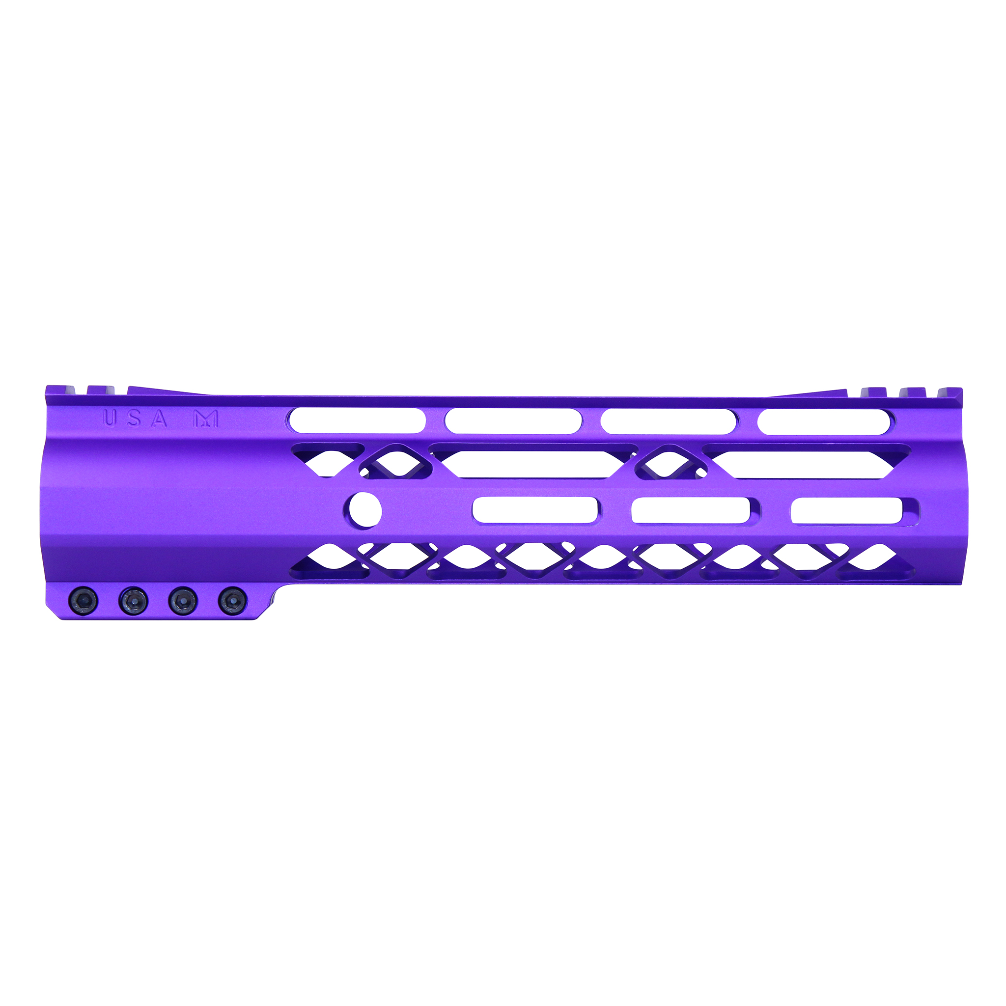 Guntec-USA-GT-9ALC-G2-RP 9" AIR-LOK Series M-LOK Compression Free Floating Handguard With Monolithic Top Rail (Gen 2) (Anodized Royal Purple)