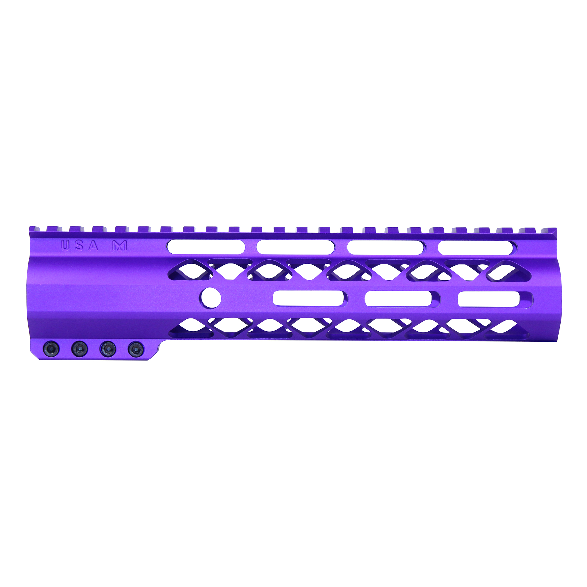Guntec-USA-GT-9ALC-RP 9" AIR-LOK Series M-LOK Compression Free Floating Handguard With Monolithic Top Rail (Anodized Royal Purple)
