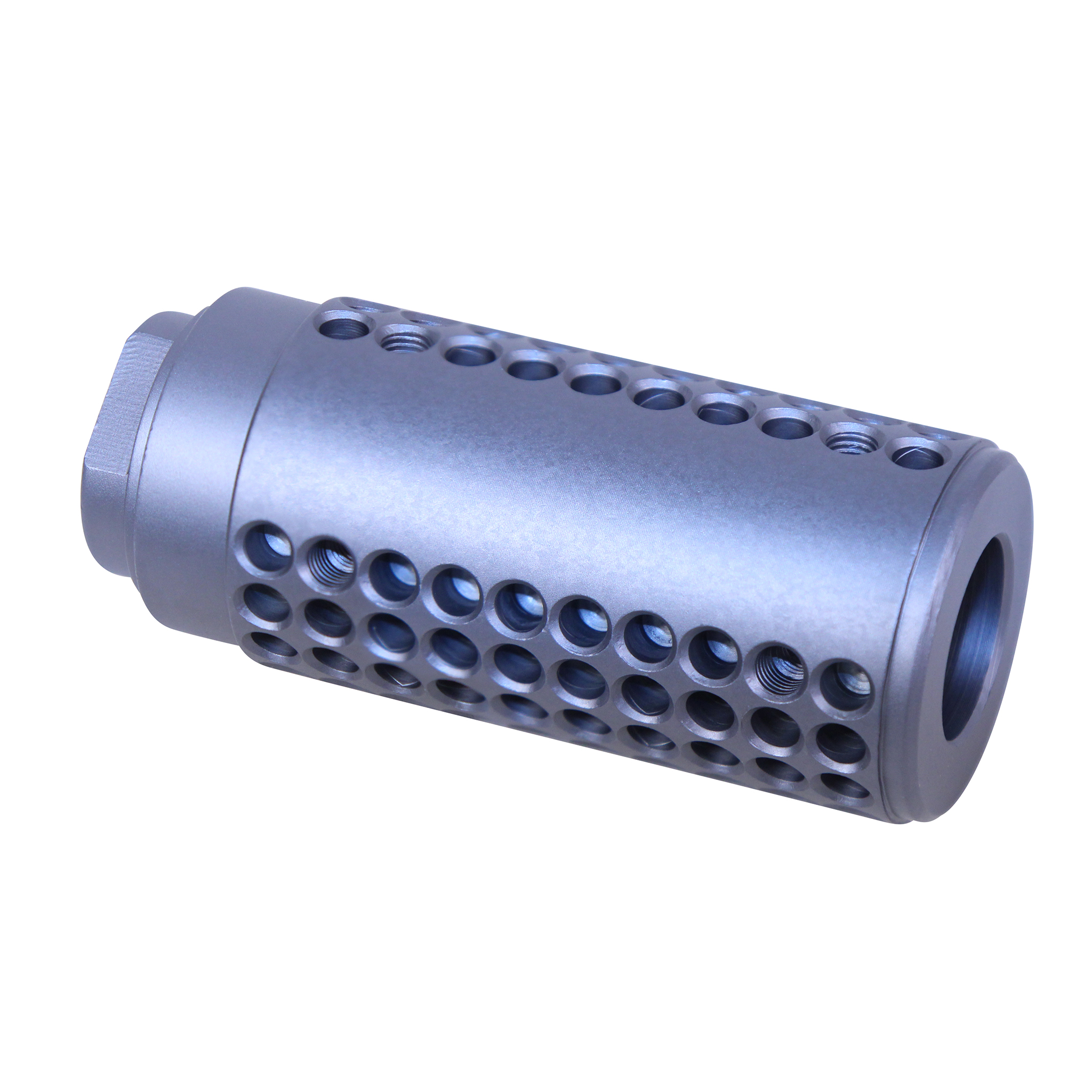 Guntec-USA-SOCOM-MINI-GREY AR-15 Micro Over Socom Style Fake Suppressor (Gen 2) (Anodized Grey)