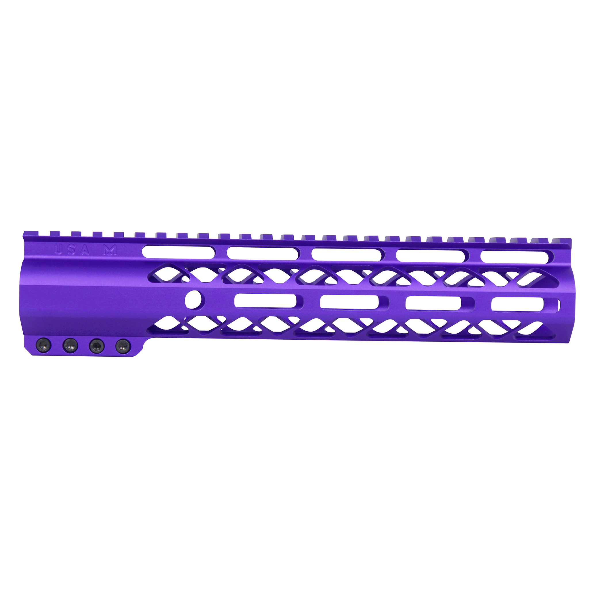 Guntec-USA-GT-10ALC-RP 10" AIR-LOK Series M-LOK Compression Free Floating Handguard With Monolithic Top Rail (Anodized Royal Purple)