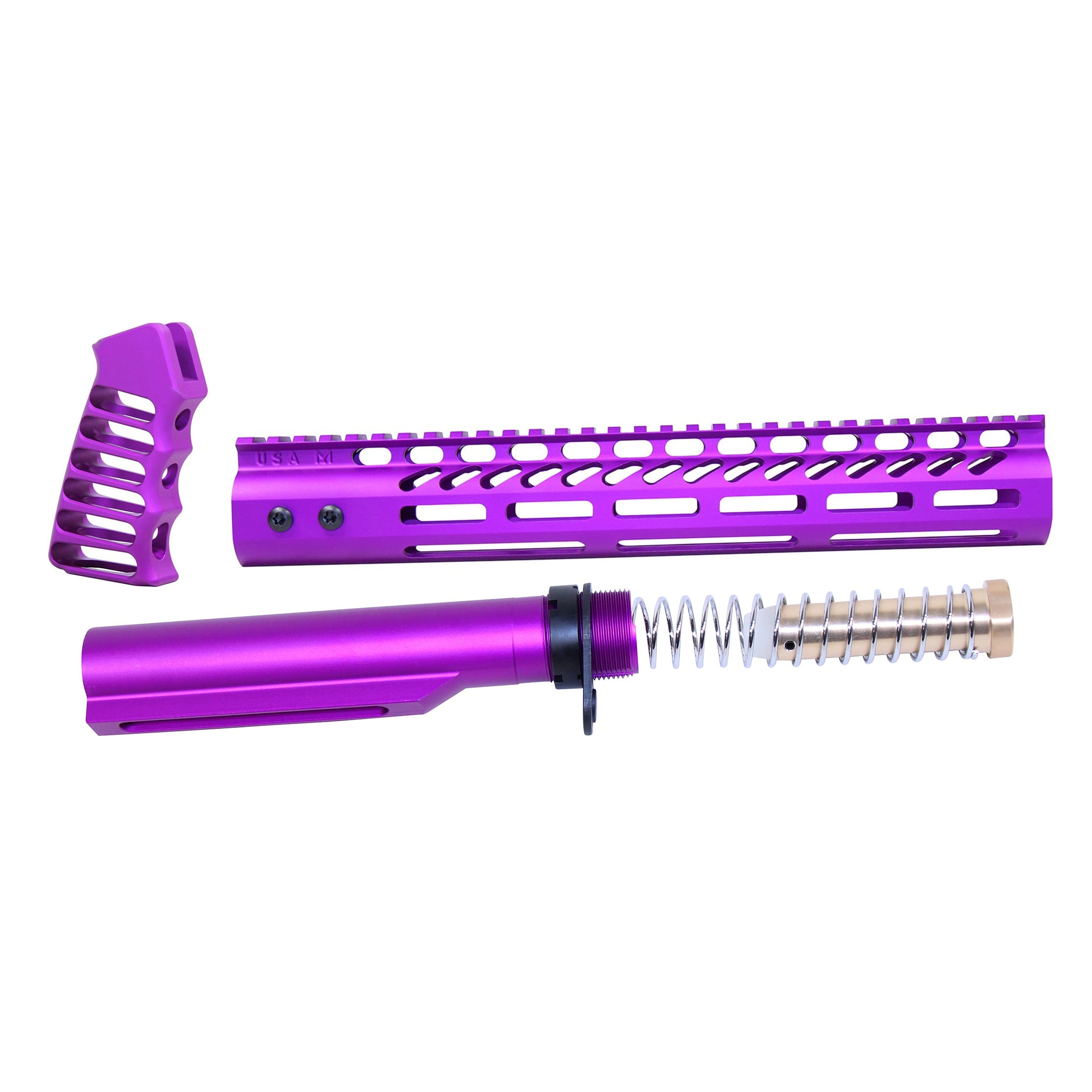 Guntec-USA-ULTRA-BBK12-PURPLE AR-15 12" Pistol Brace Build Kit With Milspec Buffer Tube (Anodized Purple)