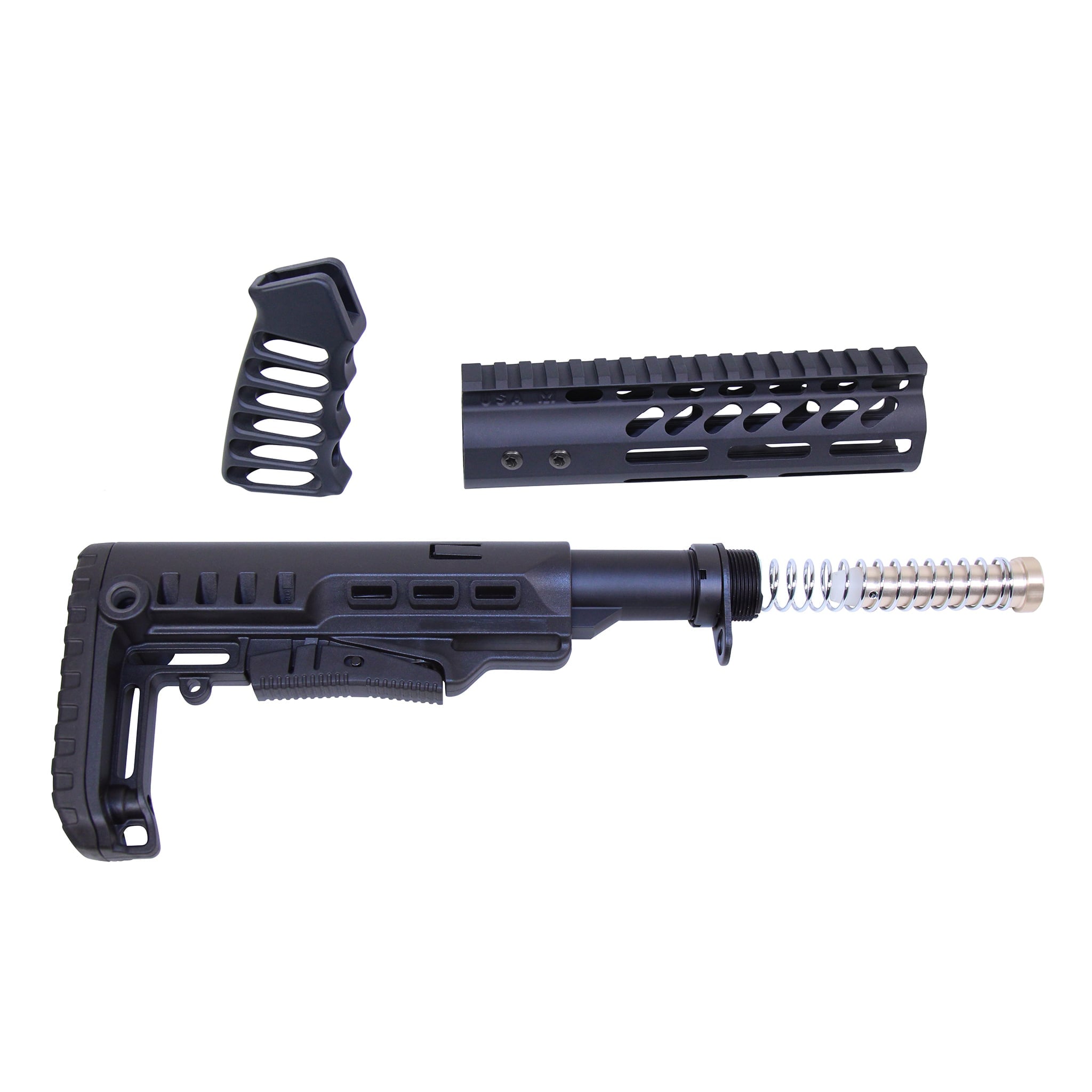 Guntec-USA-ULTRA-SET-7-RP-1 AR-15 Ultralight Series Complete Furniture Set (7") (Anodized Black)