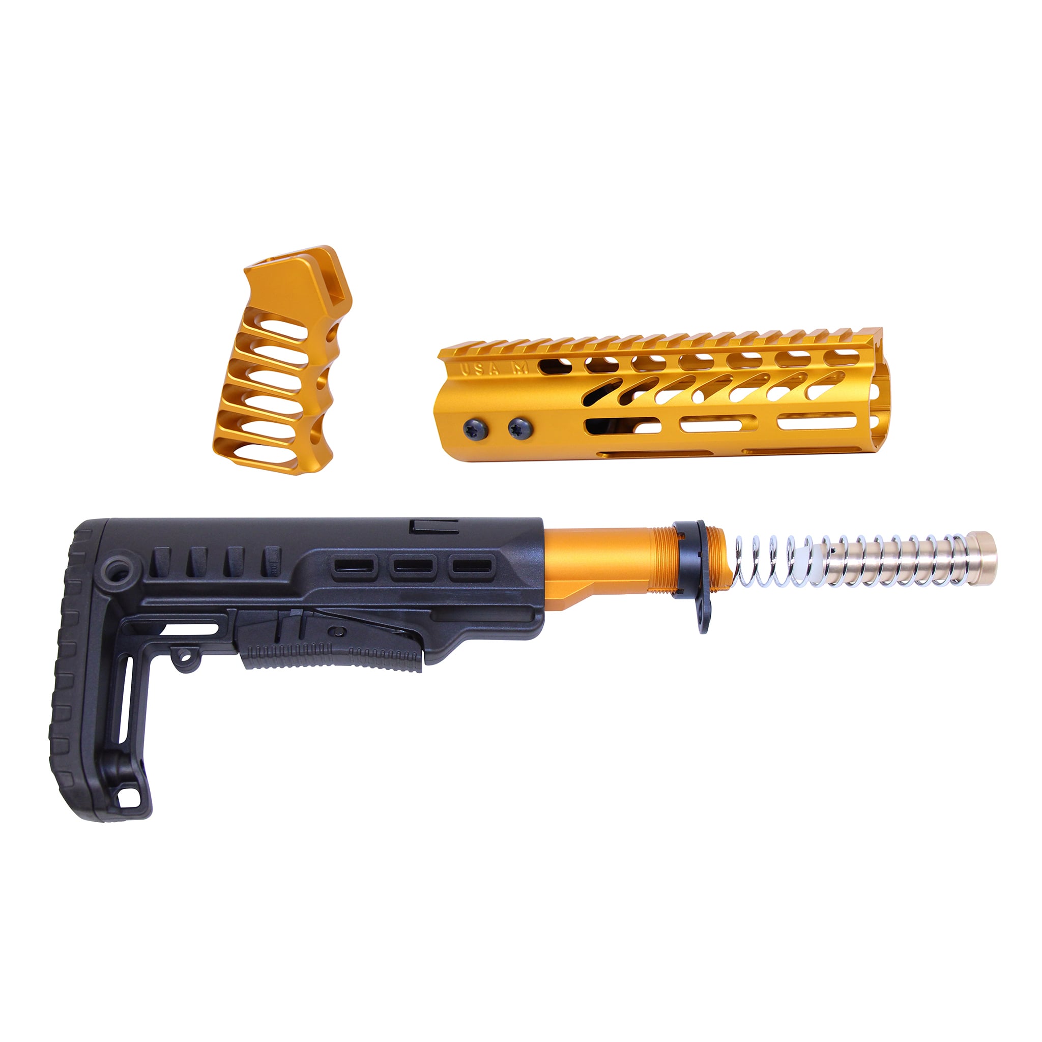 Guntec-USA-ULTRA-SET-7-RP-9 AR-15 Ultralight Series Complete Furniture Set (7") (Anodized Orange)